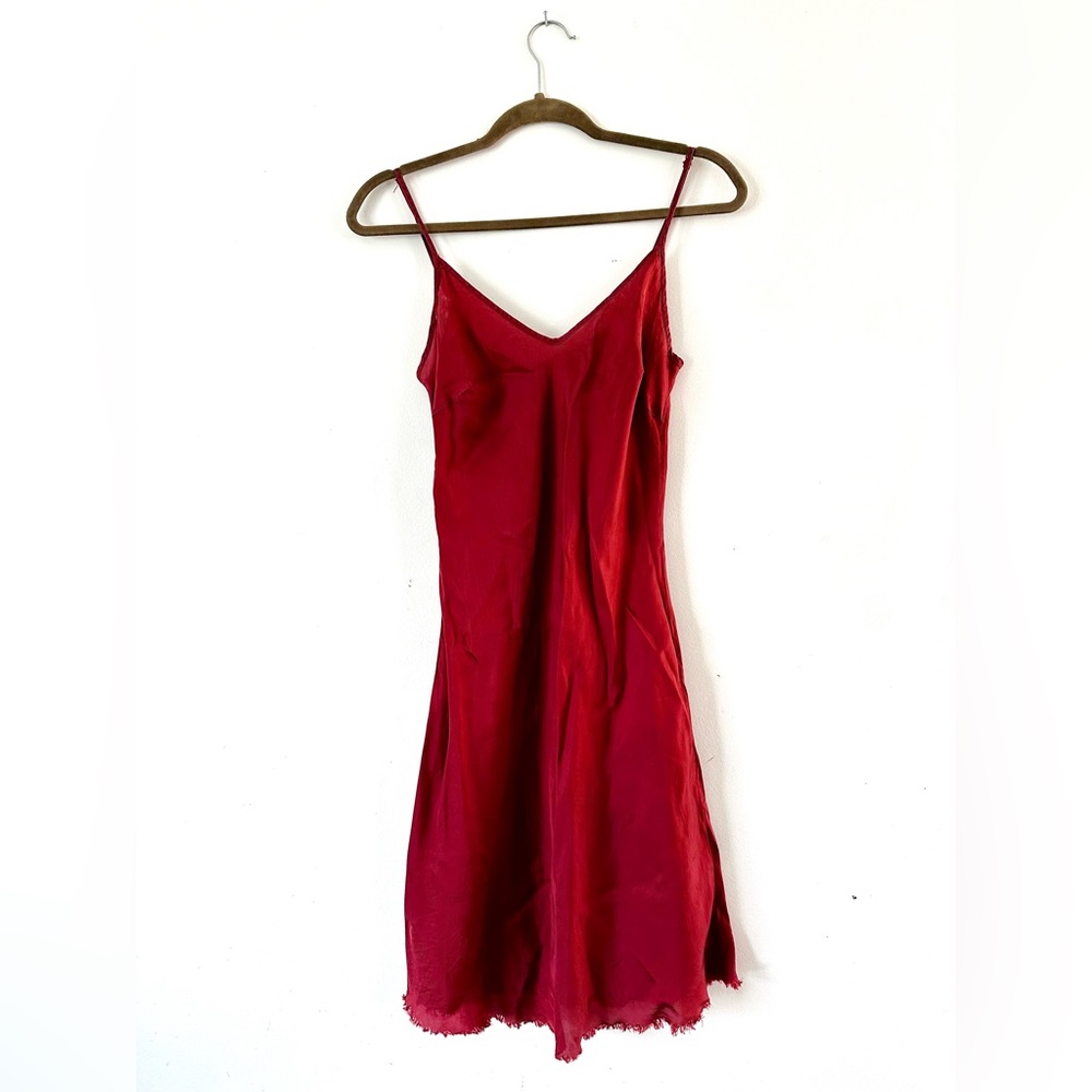 John Patrick Organic red short slip dress size M